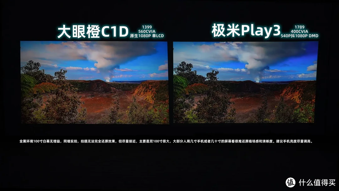 大眼橙C1D对极米Play3，最细节的画质对比，逐帧说明，原理解析。