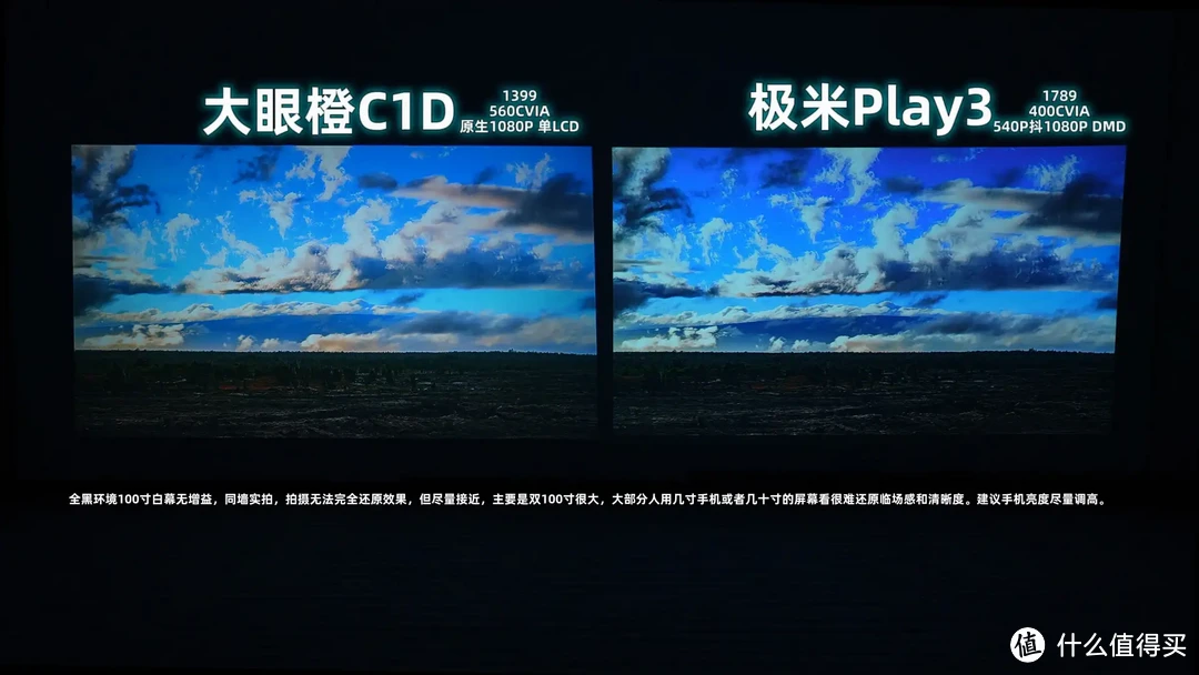 大眼橙C1D对极米Play3，最细节的画质对比，逐帧说明，原理解析。
