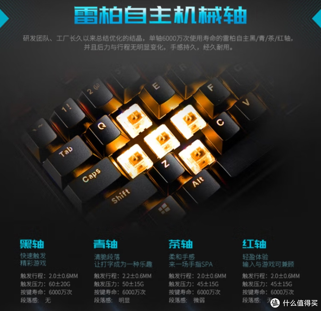 雷柏（Rapoo） V500PRO单光版 有线背光机械键盘 104键全尺寸游戏电竞笔记本电脑办公吃鸡全键无冲键盘