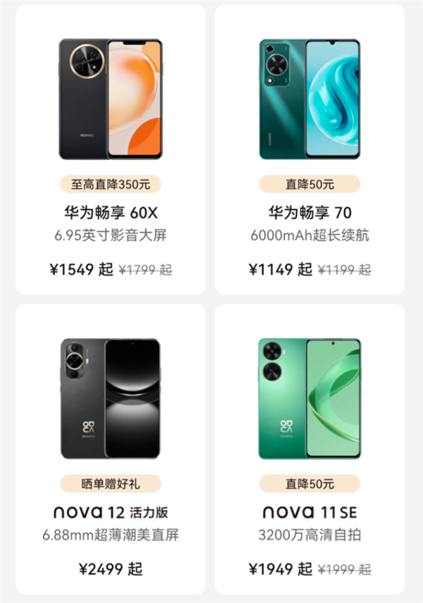 华为感恩回馈季 | 华为手机 最低只需1149元