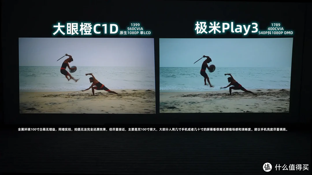 大眼橙C1D对极米Play3，最细节的画质对比，逐帧说明，原理解析。