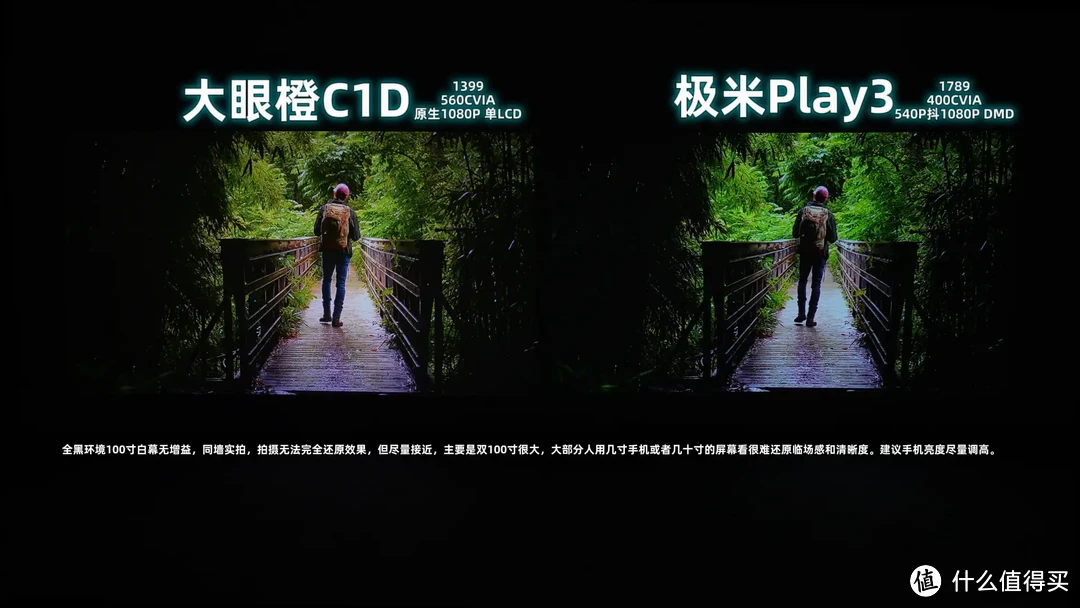 大眼橙C1D对极米Play3，最细节的画质对比，逐帧说明，原理解析。