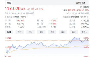 英伟达股价暴涨逾13%，市值突破2.36万亿元