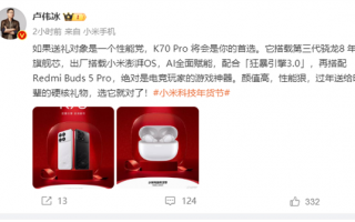 卢伟冰：春节送礼性能党首选Redmi K70 Pro 出厂即搭载小米澎湃OS