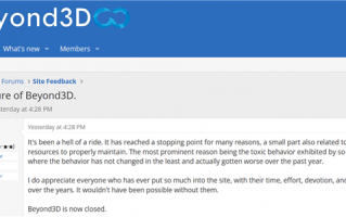 权威显卡论坛Beyond3D突然关闭！喷子太多 受不了了