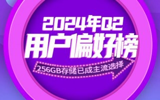 2024年Q2用户偏好排行榜，256GB存储是主流选择