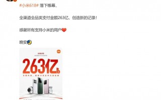 小米成绩单，618大战中总支付突破263亿！