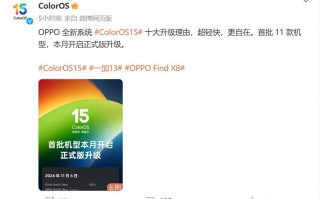ColorOS 15正式版本月开始推送：首批覆盖Find X7系列