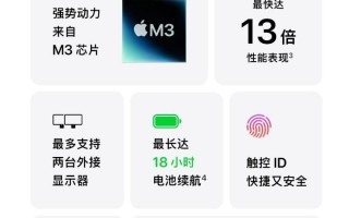 苹果，新款MacBook Air 13/15寸已升级至M3芯片